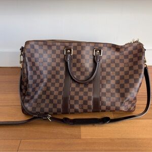 Louis Vuitton Brown Checkered Travel Bag